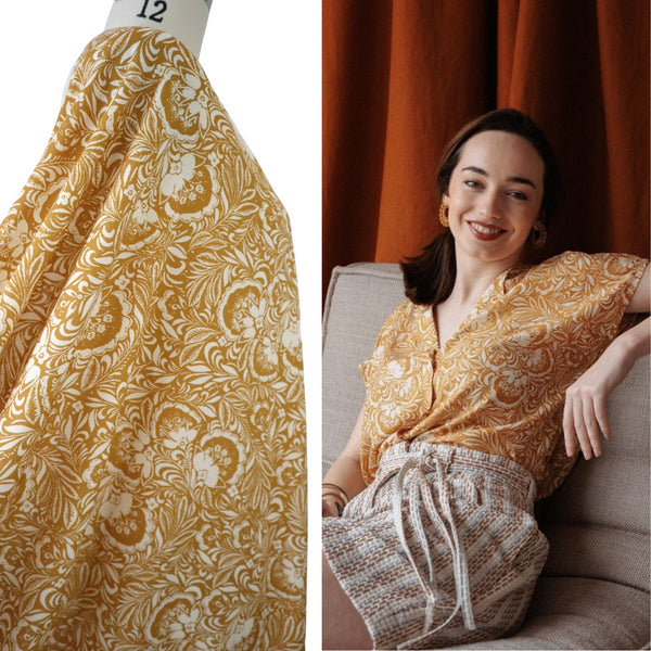 Cousette 'Maarinsky' | Ochre - 100% Viscose *Last Piece 2.35m